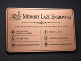Rose gold stainless steel business card finish